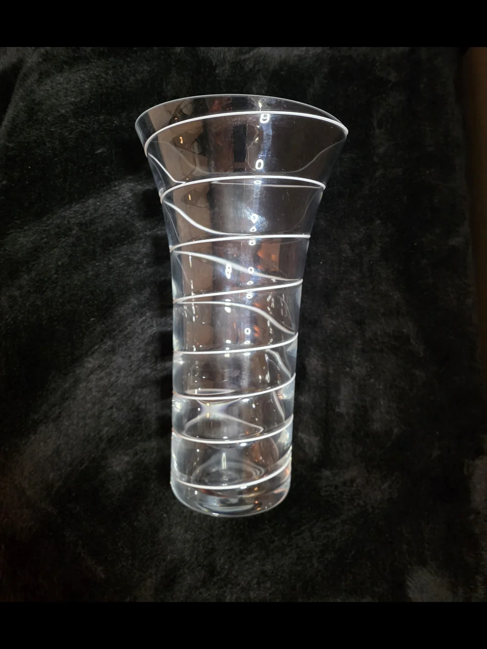 MCM Spiral Optical Art Vase Fused Glass Scandi Style 9.75